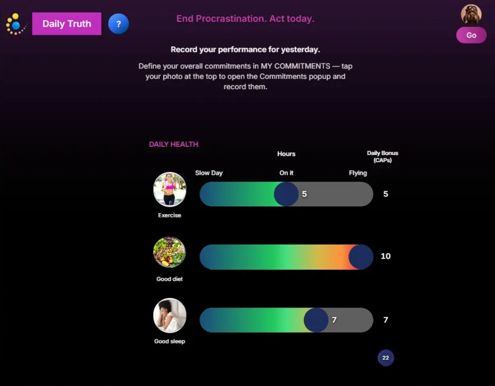 Preview of the DAYz Daily Truth screen.