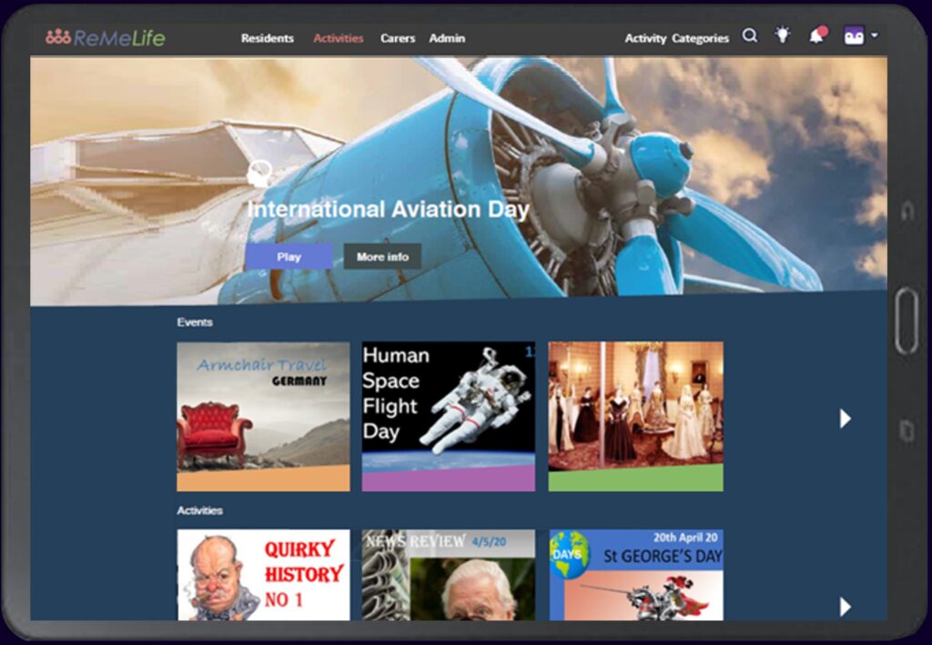 RAPP Activities Playstore Portal interface